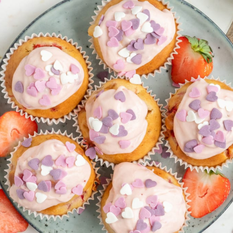 Aardbeien cupcakes