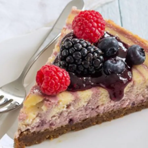 Bosvruchten zebra cheesecake