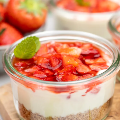 Cheesecake met aardbeien